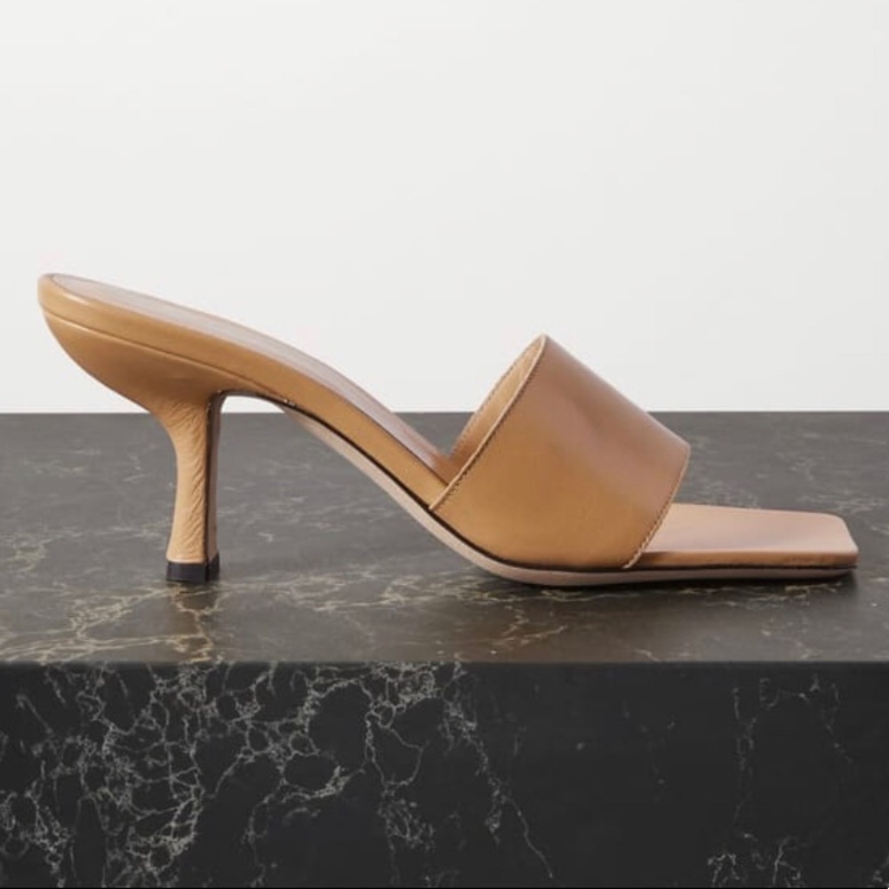 By Far | Dylan Nude Leather Mules | Size 38